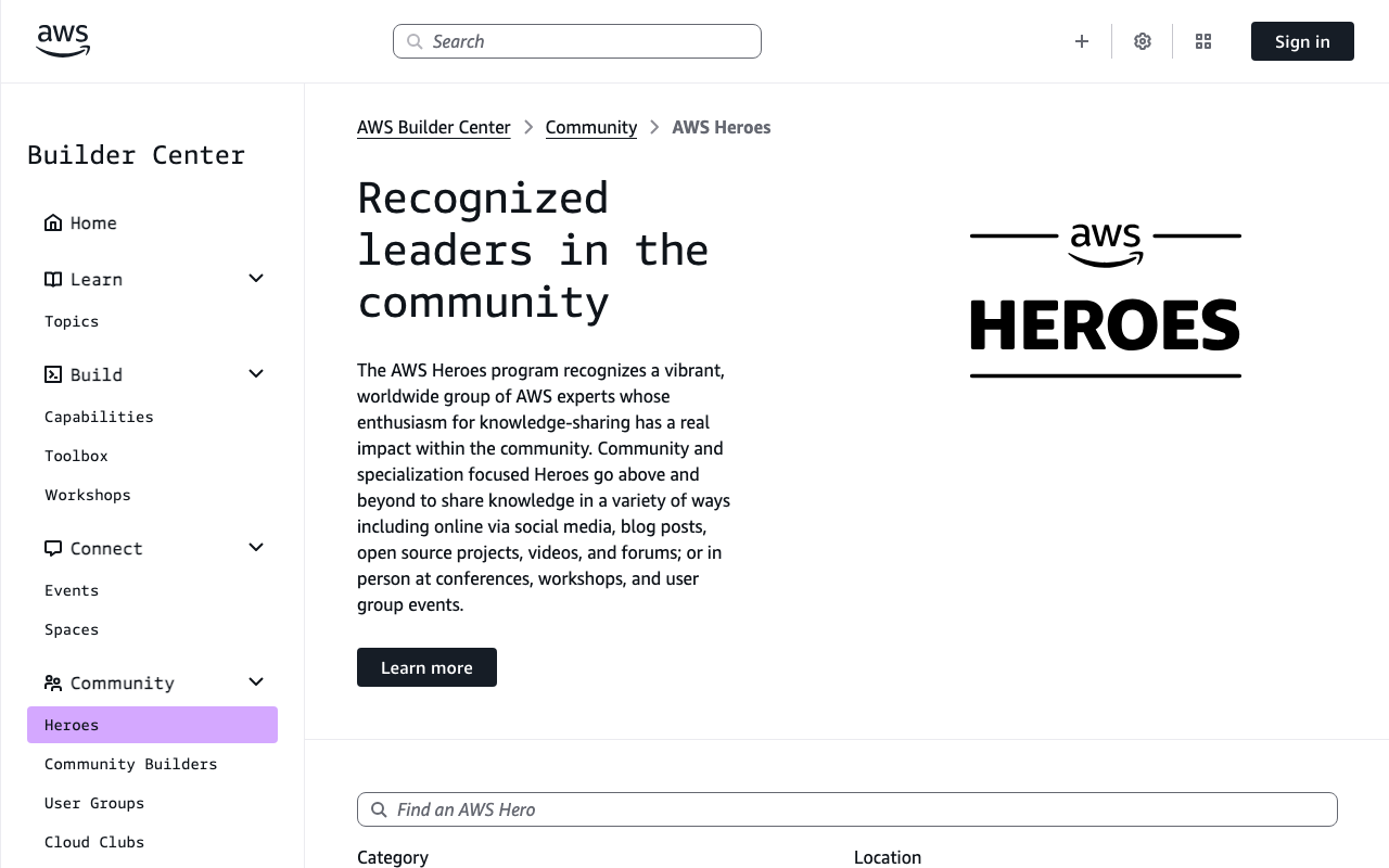 AWS Hero preview