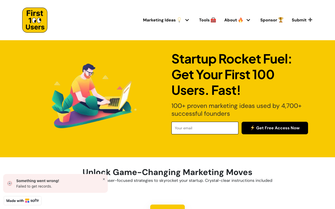 100 Ideas for First 100 Users screenshot