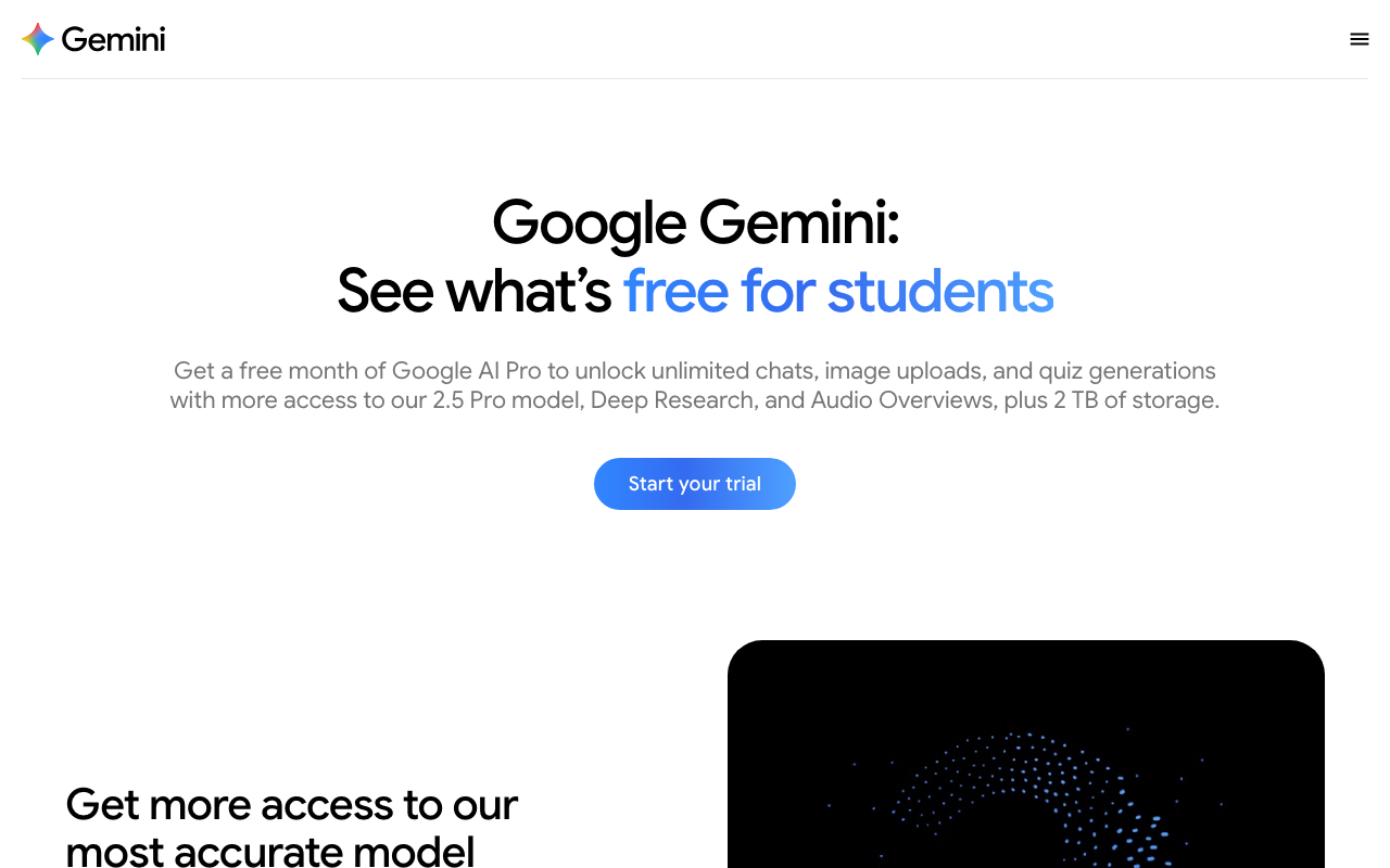 Google Gemini Free for Students preview