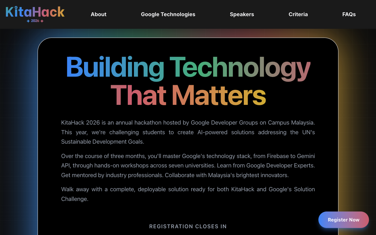 KitaHack (GDGoC Malaysia) preview