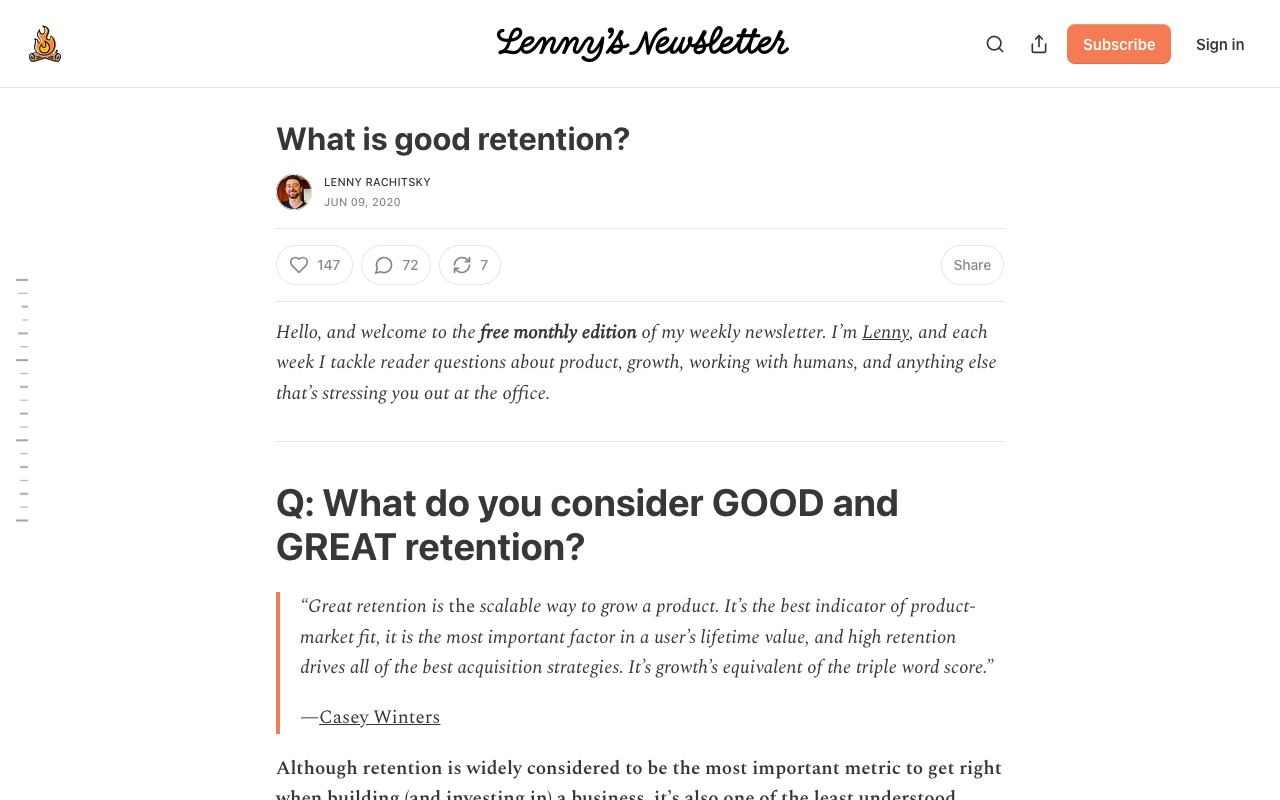 What is Good Retention? screenshot