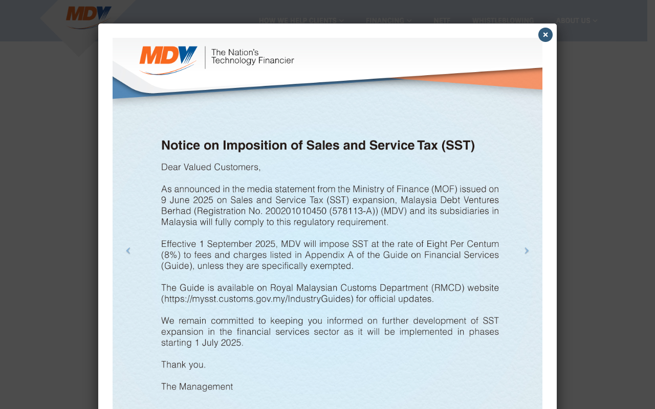 Malaysia Debt Ventures (MDV) screenshot