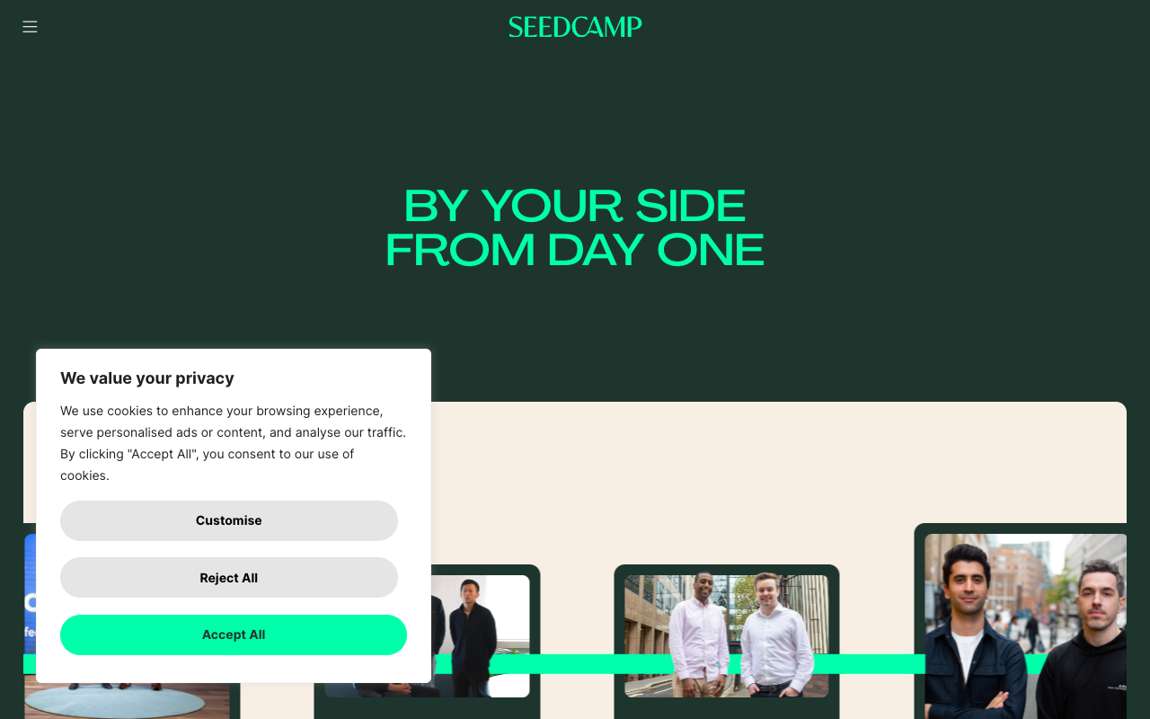 Seedcamp (£250k-£1M for 10-15%) screenshot