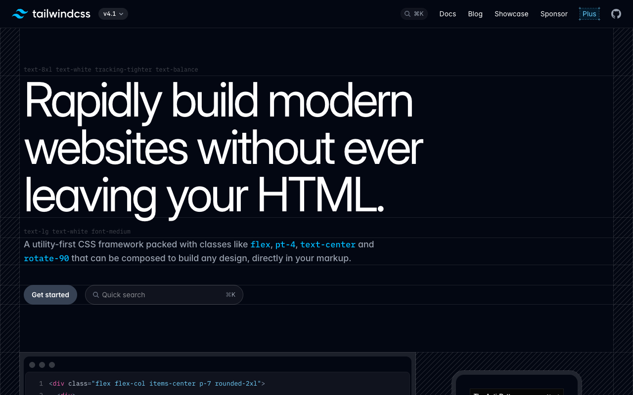 Tailwind CSS screenshot