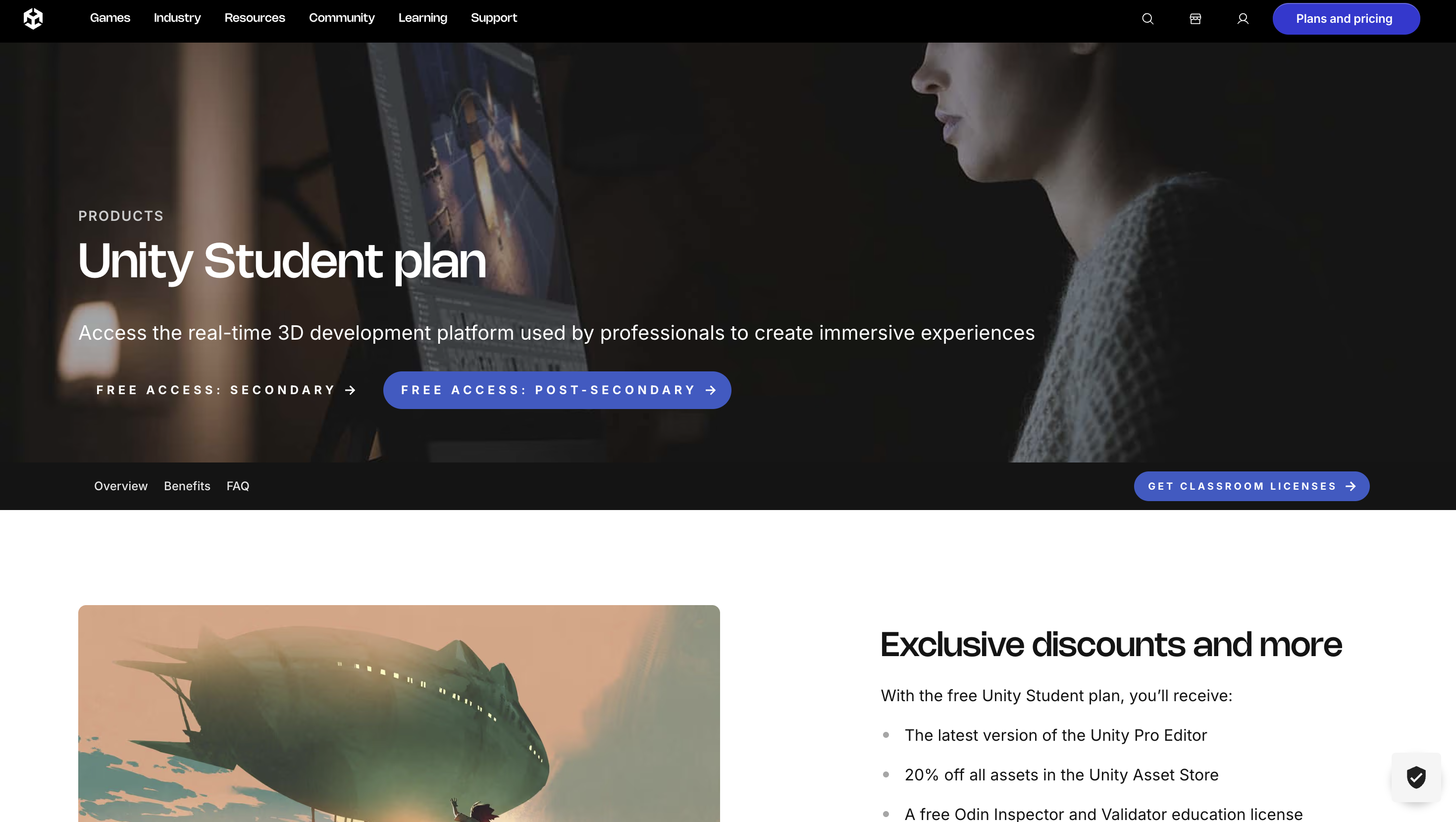 Unity Student Plan preview