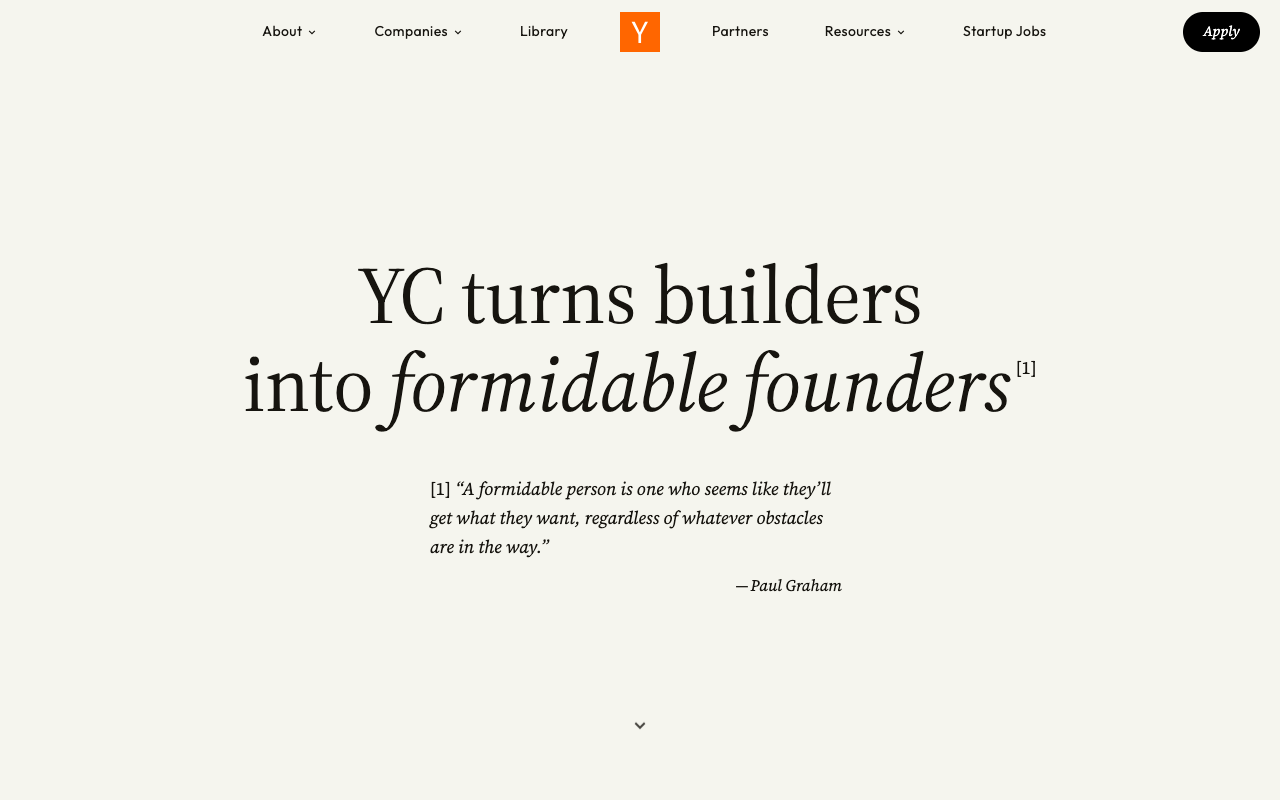Y Combinator ($500k for 7%) screenshot