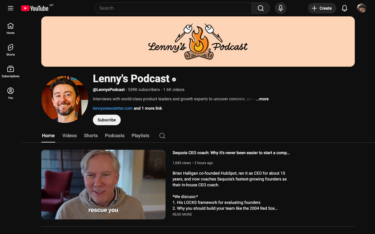 Lenny's Podcast screenshot