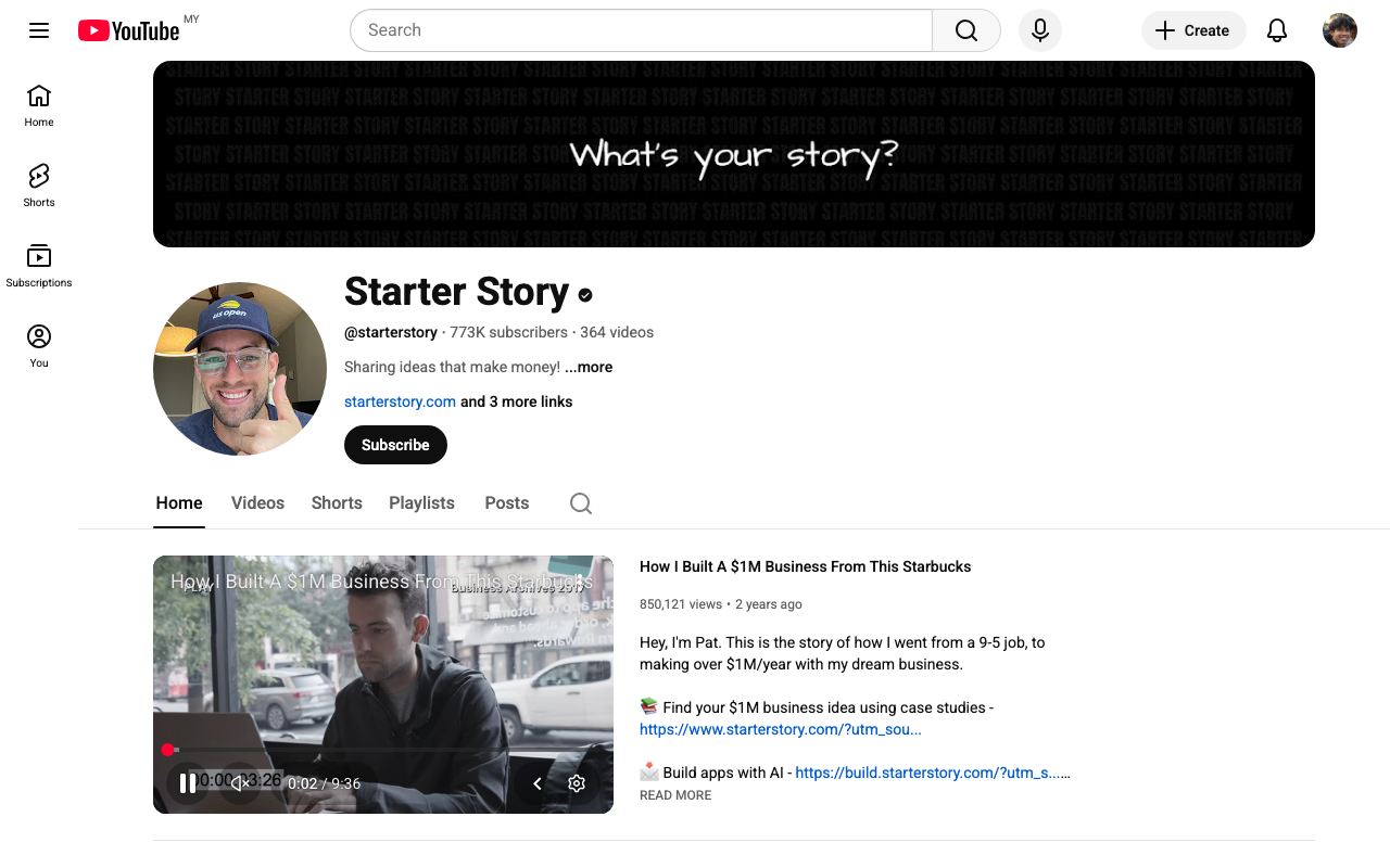 Starter Story screenshot